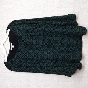 Dana Buchman Emerald Green and Black Top